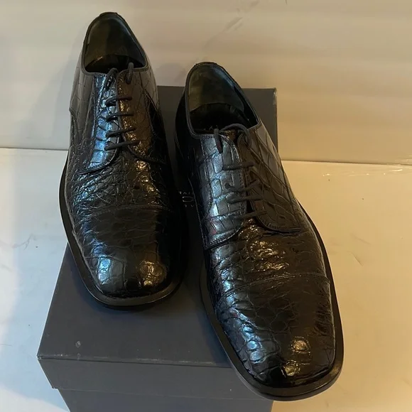 バーニーズ×laudino caccin リアルクロコダイルシューズ